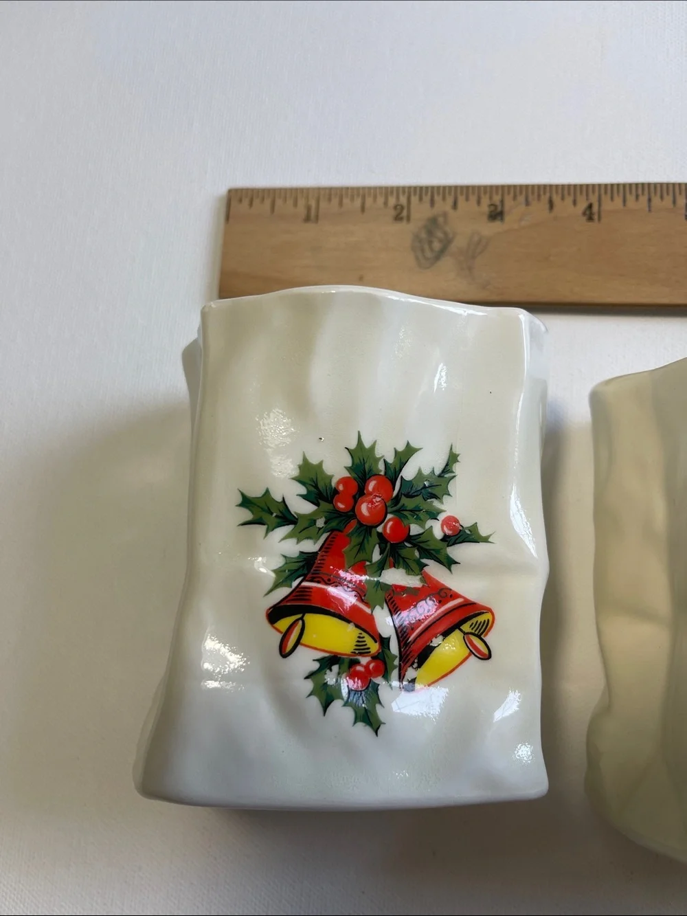 Ceramic Holiday Votive Trio with Santa Mug Ornament - White and Red